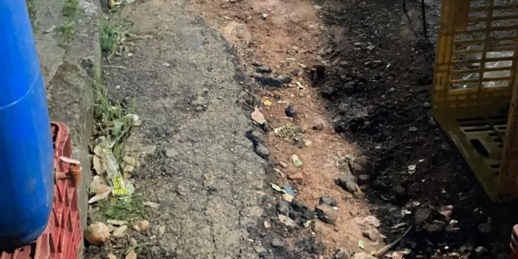 Buracos em feira noturna de Goiânia, já atrapalham as bancas de frutas e verduras