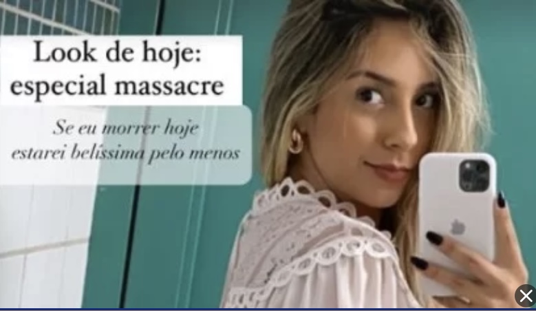 Professora da rede pública do DF posta “look especial massacre”: “Morrer belíssima”