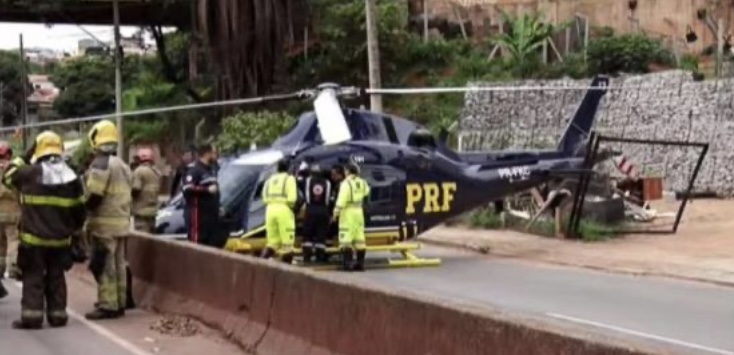 Helicóptero que fazia resgate de vítima de grave acidente do Anel Rodoviário cai em BH